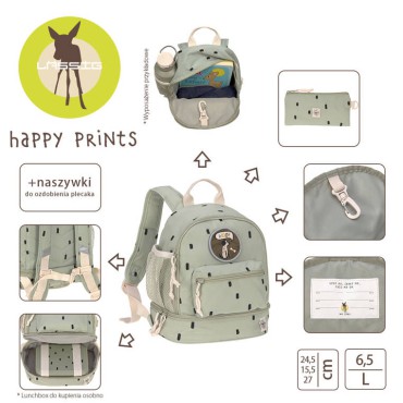 Plecak mini Happy Prints oliwkowy Lassig - 16