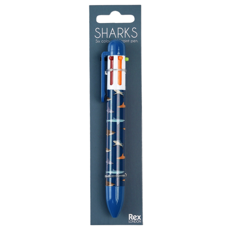Długopis 6 kolorów Rekiny Rex London - 1