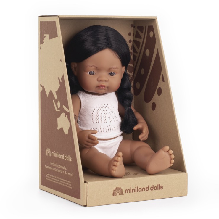 Lalka dziewczynka Rdzenna Amerykanka 38cm Miniland Doll - 2