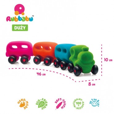 Pociąg z 3 magnetycznymi wagonami sensoryczny Rubbabu