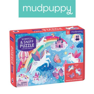 Puzzle sensoryczne z elementami zapachowymi Sen jednorożca 60 el. 4+ Mudpuppy - 1