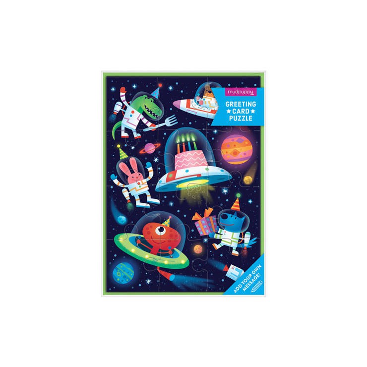 Puzzle-kartka z życzeniami Kosmos 12 el. 3+ Mudpuppy - 1