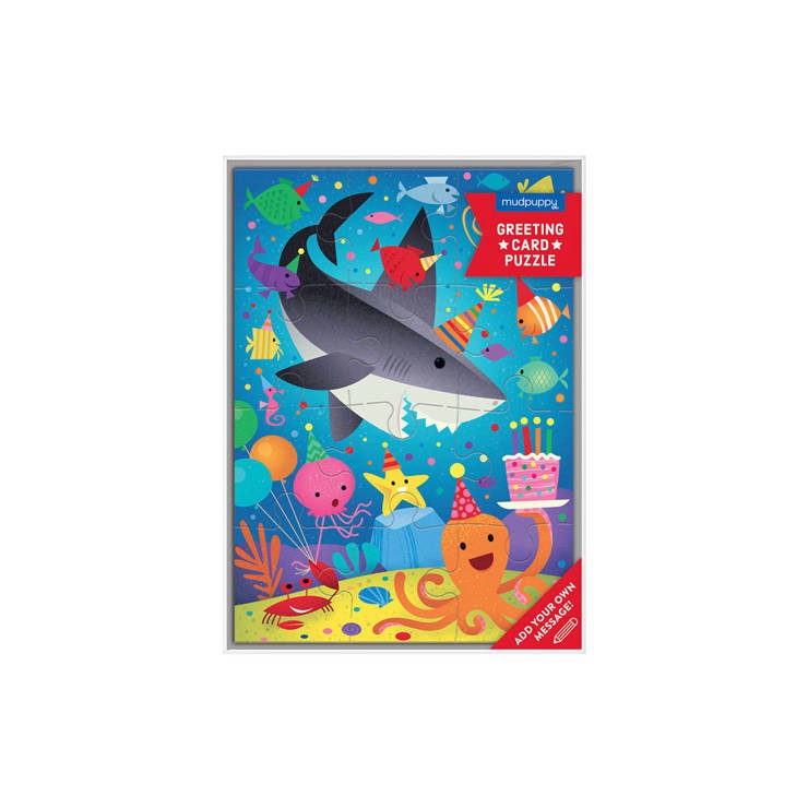 Puzzle-kartka z życzeniami Rekin 12 el. 3+ Mudpuppy - 1
