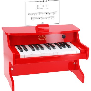 Pianino elektryczne drewniane czerwone Vilac - 5