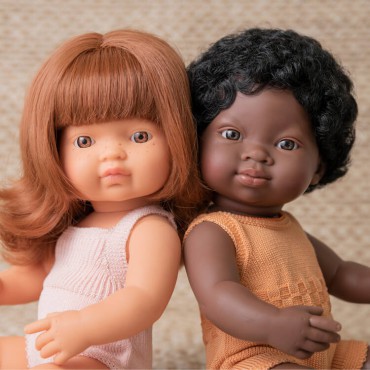 Lalka dziewczynka Europejka Colourful Edition Rude włosy 38cm Miniland Doll - 1