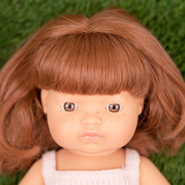 Lalka dziewczynka Europejka Colourful Edition Rude włosy 38cm Miniland Doll - 4