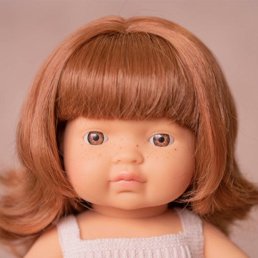Lalka dziewczynka Europejka Colourful Edition Rude włosy 38cm Miniland Doll - 6