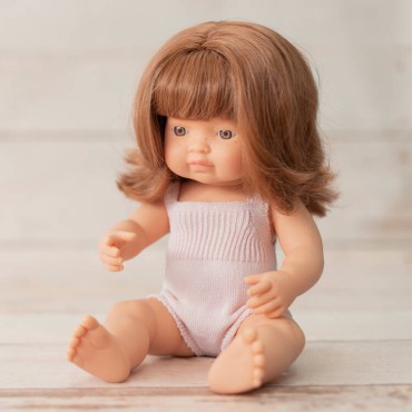 Lalka dziewczynka Europejka Colourful Edition Rude włosy 38cm Miniland Doll - 7