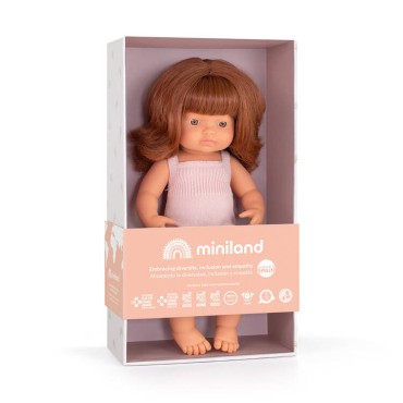 Lalka dziewczynka Europejka Colourful Edition Rude włosy 38cm Miniland Doll - 9