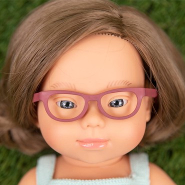 Lalka dziewczynka Europejka DS z okularami Colourful Edition 38cm Miniland Doll - 4