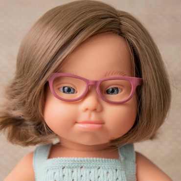 Lalka dziewczynka Europejka DS z okularami Colourful Edition 38cm Miniland Doll - 5