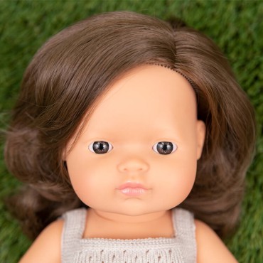 Lalka dziewczynka Europejka Brązowe włosy Colourful Edition 38cm Miniland Doll - 3