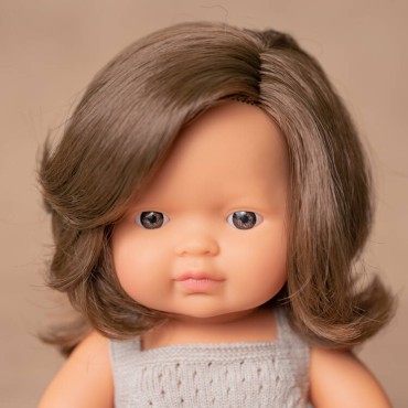 Lalka dziewczynka Europejka Brązowe włosy Colourful Edition 38cm Miniland Doll - 4