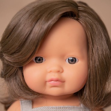 Lalka dziewczynka Europejka Brązowe włosy Colourful Edition 38cm Miniland Doll - 5