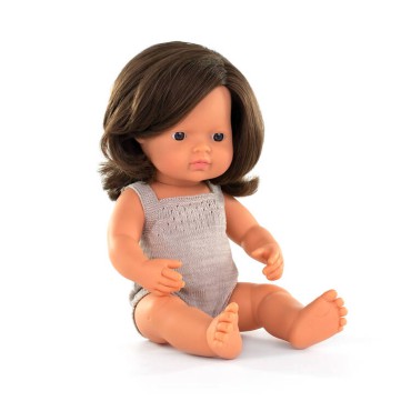 Lalka dziewczynka Europejka Brązowe włosy Colourful Edition 38cm Miniland Doll - 7