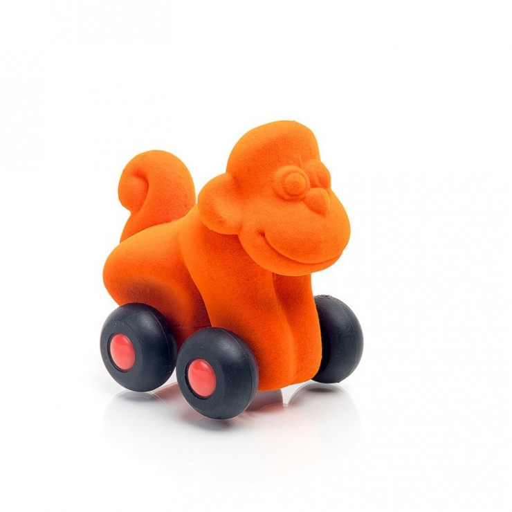 Małpka pojazd sensoryczny pomarańczowy mikro Rubbabu