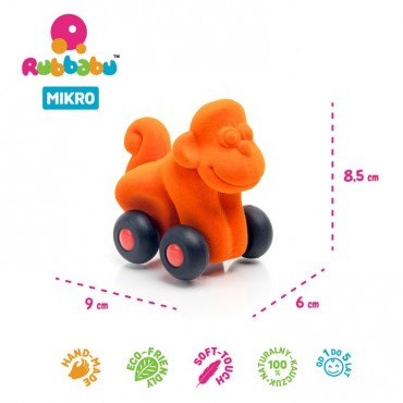 Małpka pojazd sensoryczny pomarańczowy mikro Rubbabu