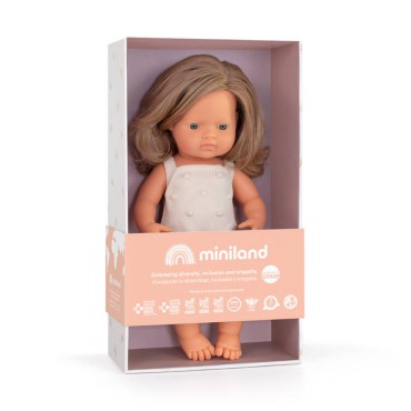 Lalka dziewczynka Europejka Ciemny Blond Colourful Edition 38cm Miniland Doll - 9