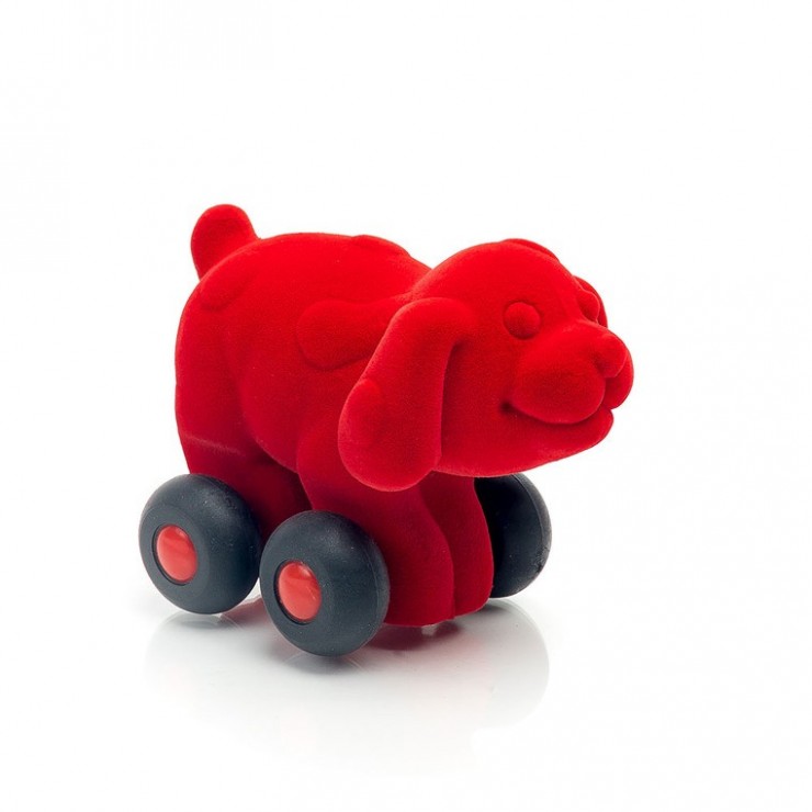 Pies pojazd sensoryczny czerwony mikro Rubbabu