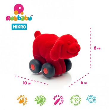 Pies pojazd sensoryczny czerwony mikro Rubbabu
