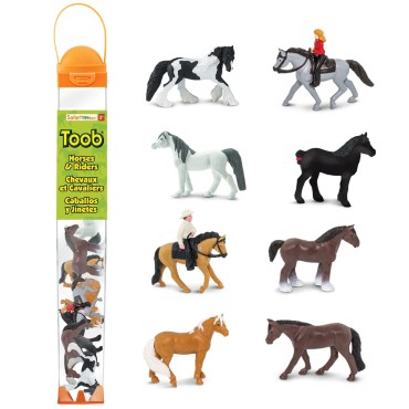 Konie z jeźdźcami - zestaw figurek w tubie Safari Ltd.