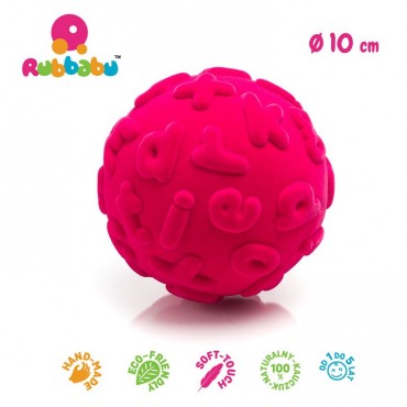 Piłka małe litery sensoryczna różowa Rubbabu