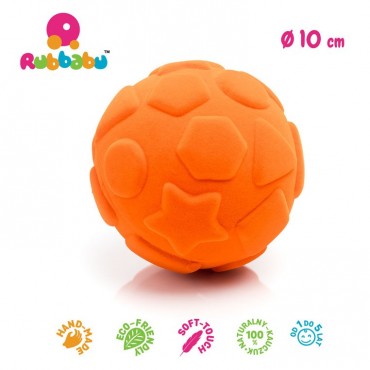 Piłka figury geometryczne sensoryczna pomarańczowa Rubbabu