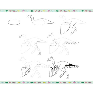 Zestaw kreatywny Rysowanie krok po kroku Dinozaury 7+ Janod - 13