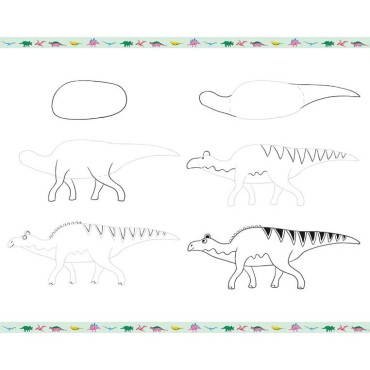 Zestaw kreatywny Rysowanie krok po kroku Dinozaury 7+ Janod - 14