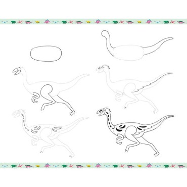 Zestaw kreatywny Rysowanie krok po kroku Dinozaury 7+ Janod - 17