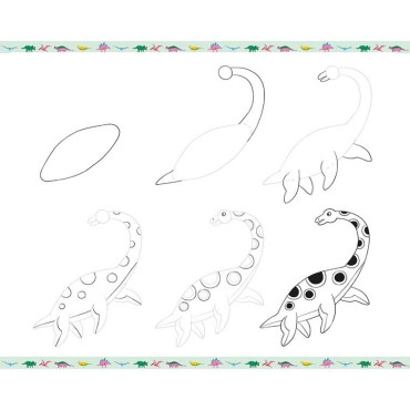Zestaw kreatywny Rysowanie krok po kroku Dinozaury 7+ Janod - 21