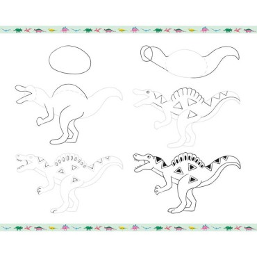Zestaw kreatywny Rysowanie krok po kroku Dinozaury 7+ Janod - 23