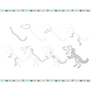 Zestaw kreatywny Rysowanie krok po kroku Dinozaury 7+ Janod - 24