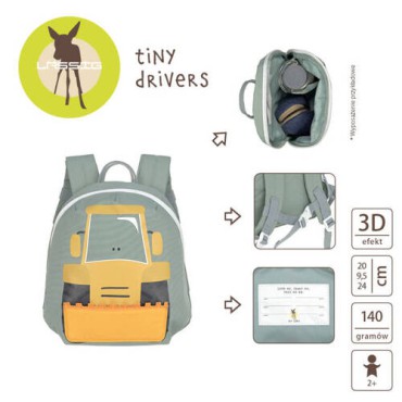 Plecak mini Tiny Drivers Spychacz Lassig - 4