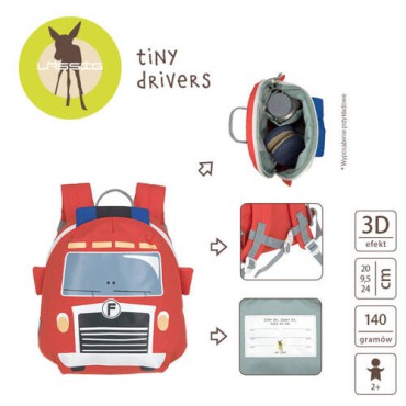 Plecak mini Tiny Drivers Wóz strażacki Lassig - 1