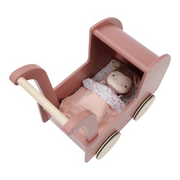 Drewniany wózek dla lalek z lalką FSC Little Dutch - 1