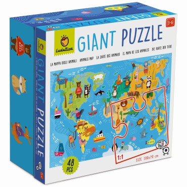 Giant Puzzle – puzzle olbrzymie – Mapa zwierzęta świata Ludattica - 2