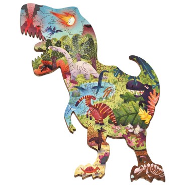 Woody Puzzle – Drewniane puzzle konturowe – Dinozaury Ludattica - 1