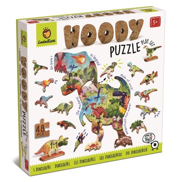 Woody Puzzle – Drewniane puzzle konturowe – Dinozaury Ludattica - 2