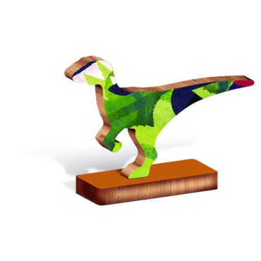 Woody Puzzle – Drewniane puzzle konturowe – Dinozaury Ludattica - 6