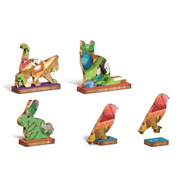 Woody Puzzle – Drewniane puzzle konturowe – Zwierzęta domowe Ludattica - 1
