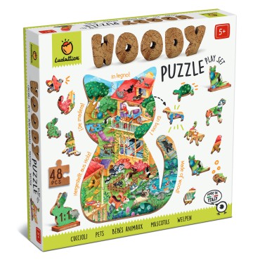 Woody Puzzle – Drewniane puzzle konturowe – Zwierzęta domowe Ludattica - 2