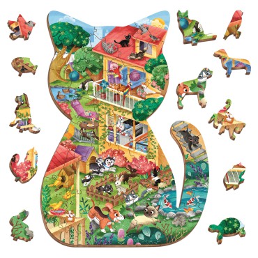 Woody Puzzle – Drewniane puzzle konturowe – Zwierzęta domowe Ludattica - 3