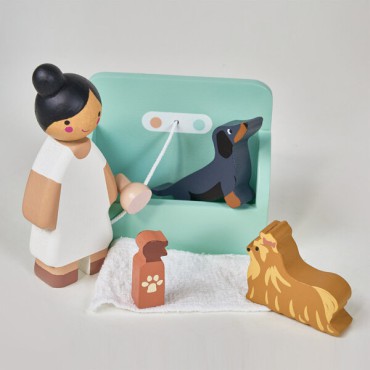 Drewniane figurki do zabawy - salon piękności dla psów Tender Leaf Toys - 3