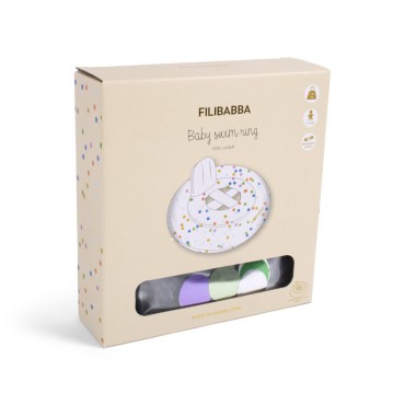 Kółko do pływania Alfie Baby Rainbow Confetti Filibabba - 3