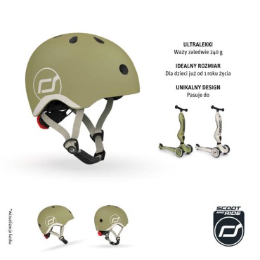 SCOOTANDRIDE Kask XXS-S dla dzieci 1-5 lat Olive - 6