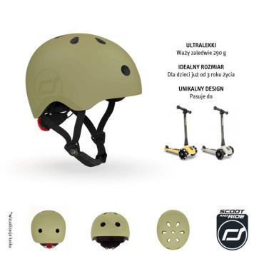 SCOOTANDRIDE Kask dla dzieci 3+ Olive - 4