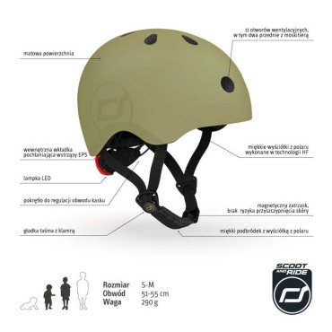 SCOOTANDRIDE Kask dla dzieci 3+ Olive - 5