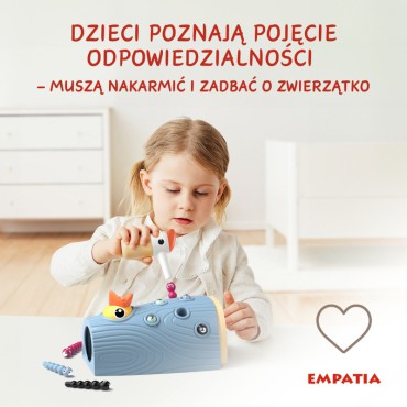 Nakarm ptaszka Złap robaczka – zręcznościowa gra Montessori dla dzieci 24 mies.+ Topbright - 2