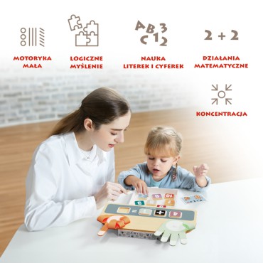 Nauka liczenia na palcach – drewniana zabawka edukacyjna Montessori z zadaniami 36 mies.+ Topbright - 4